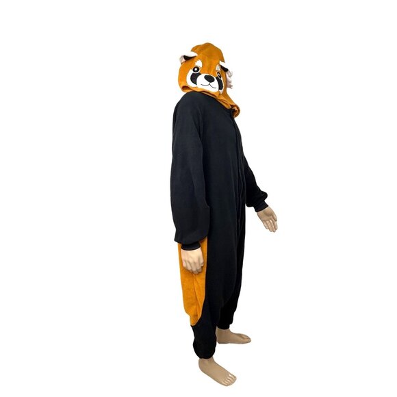 Funziez Men's Halloween Costume Red Panda/Raccoon L Black Orange by Silver Lilly - Picture 8 of 11